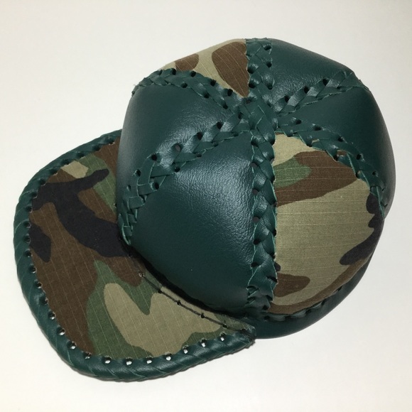 Handmade vegan leather hat---Camouflage - Picture 5 of 5